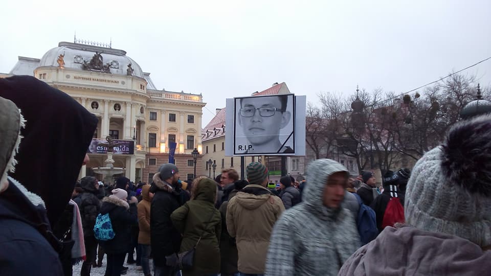 Bratislava, pochod za Jána Kuciaka a Martinu Kšnírovou, 2. 3.
